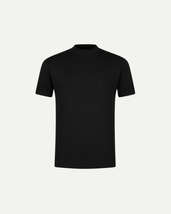 Mercerised Cotton T-Shirt Black