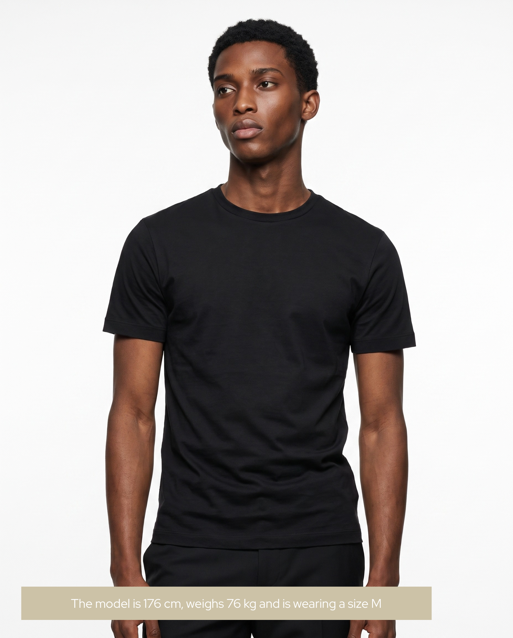 Mercerised Cotton T-Shirt Black