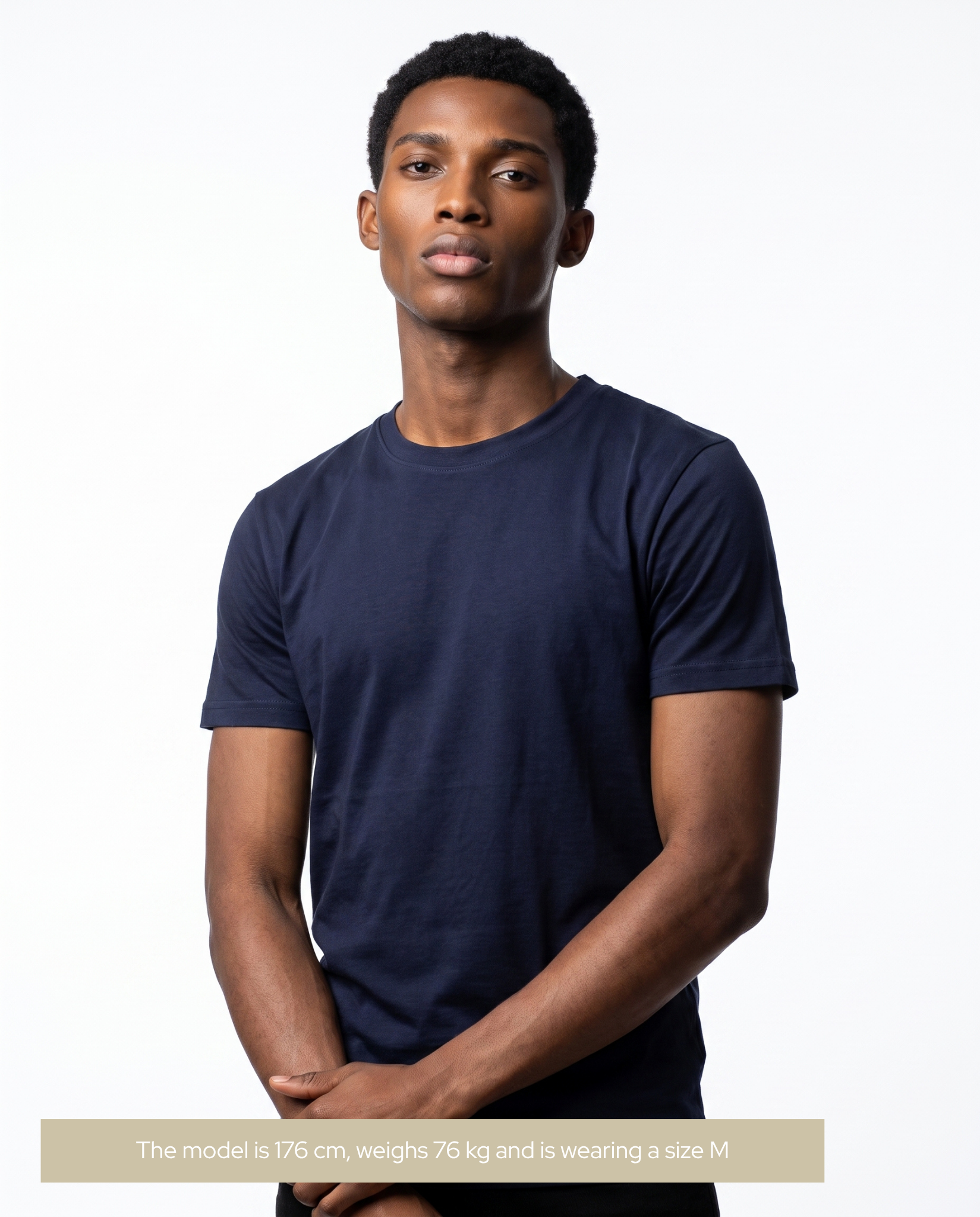 Mercerised Cotton T-Shirt Navy
