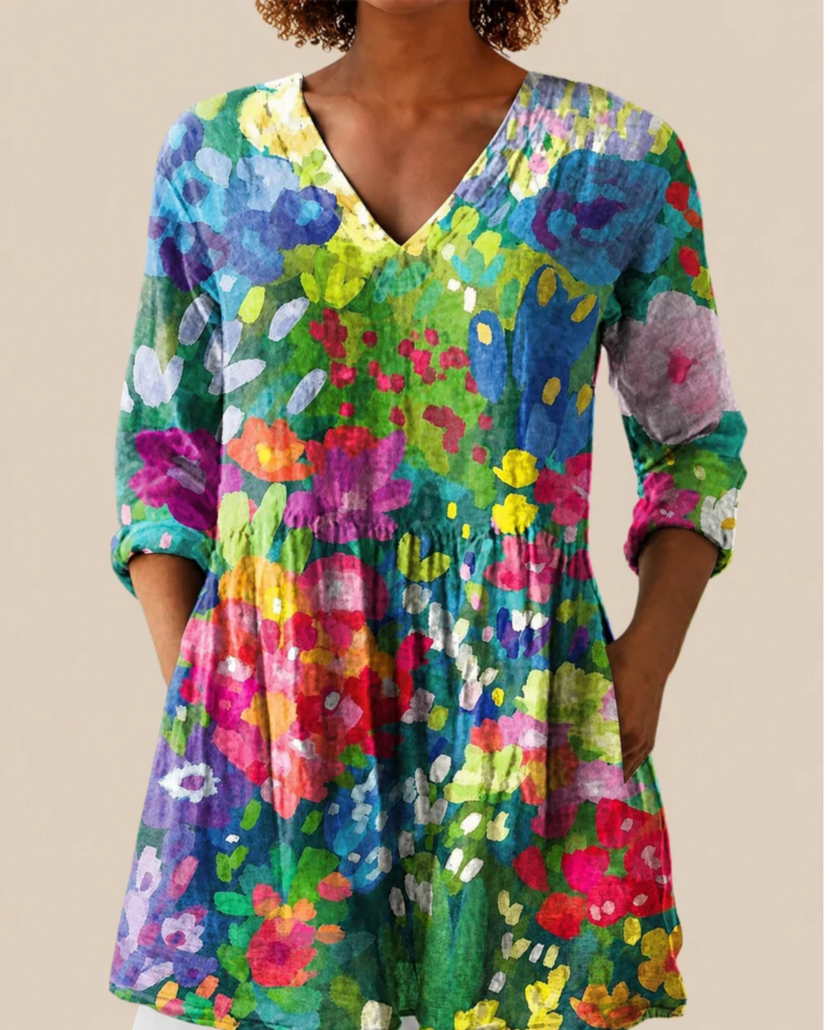 Sonja | Lange Blouse met opvallend patroon