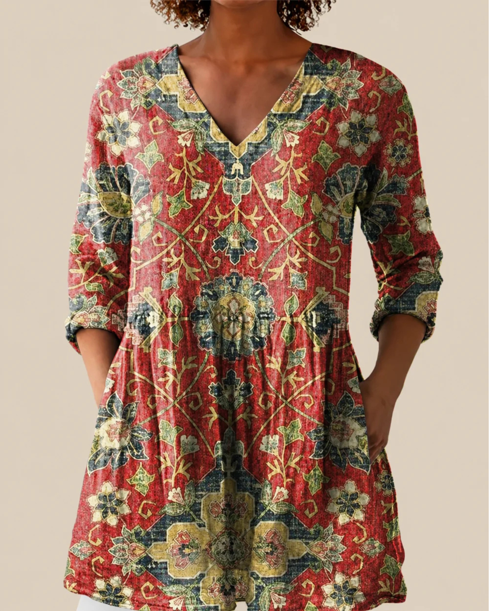 Sonja | Lange Blouse met opvallend patroon