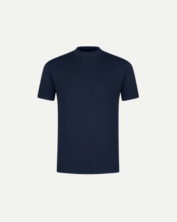 Mercerised Cotton T-Shirt Navy